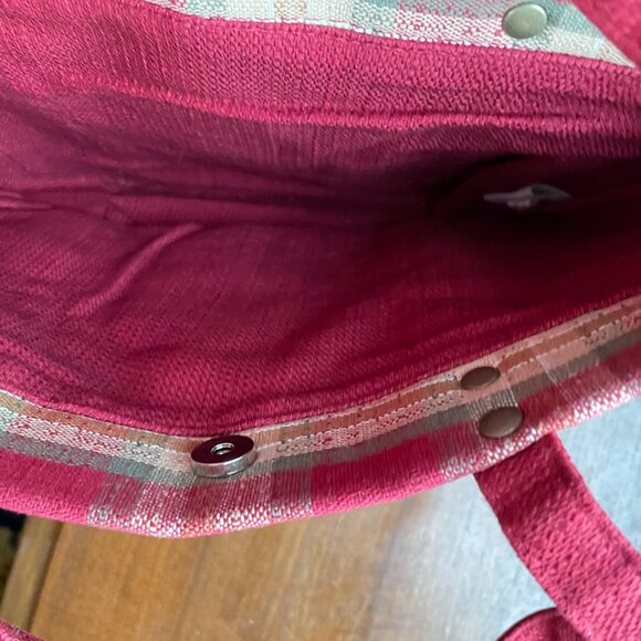 Longaberger Red Plaid Homestead Bag - Picture 7 of 8
